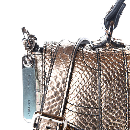 Proenza Schouler Metallic Python Calfskin Embossed Tiny PS1 Satchel Rose Gold 13 of 13