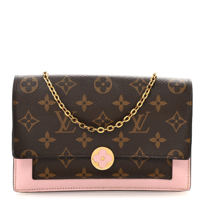 Louis Vuitton Monogram Flore Chain Wallet Rose Ballerine 1 of 9