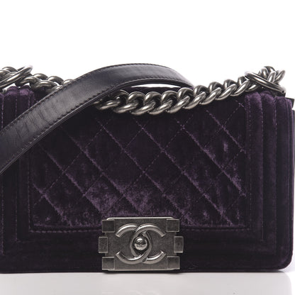 Chanel Velvet Quilted Small Boy Flap Purple 8 of 11