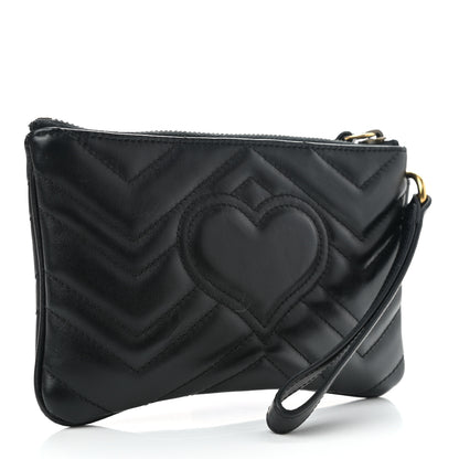 Gucci Calfskin Matelasse GG Marmont Wrist Wallet Black 3 of 9
