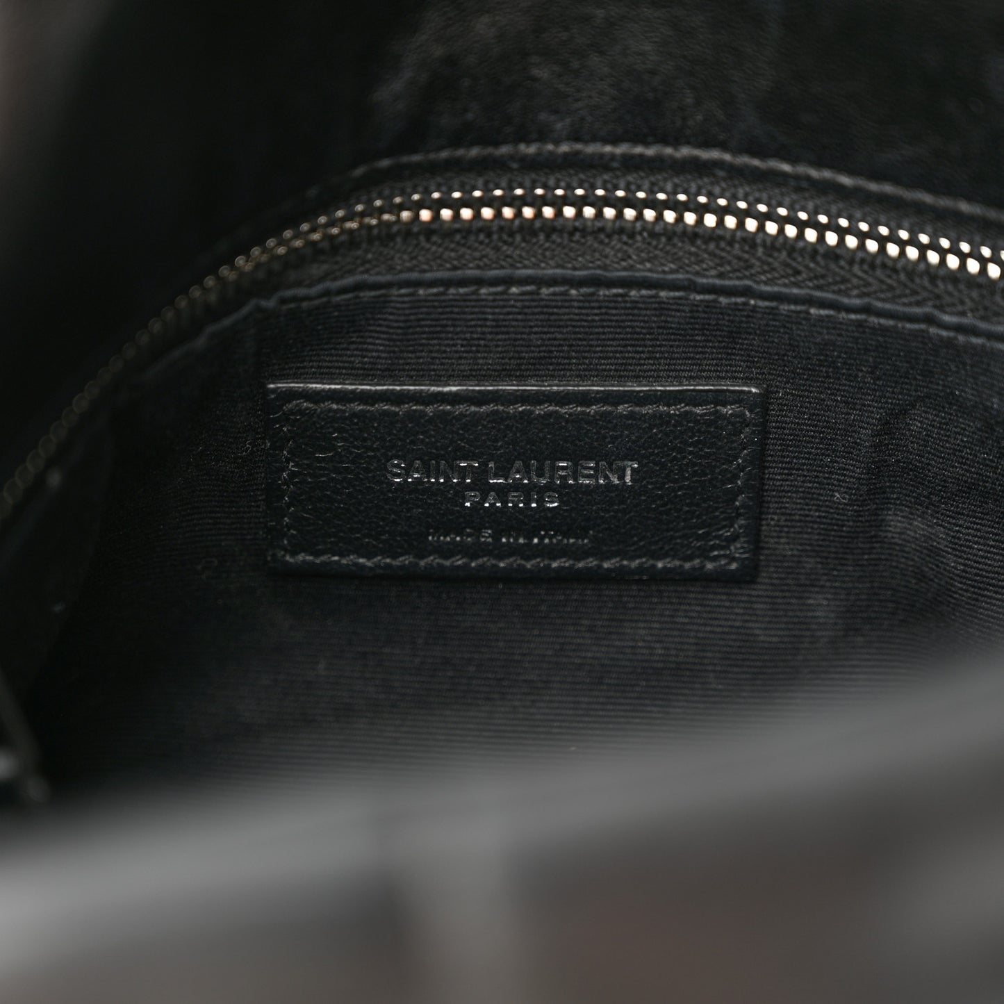 Lambskin Quilted Small Loulou Puffer Monogram Chain Satchel Black