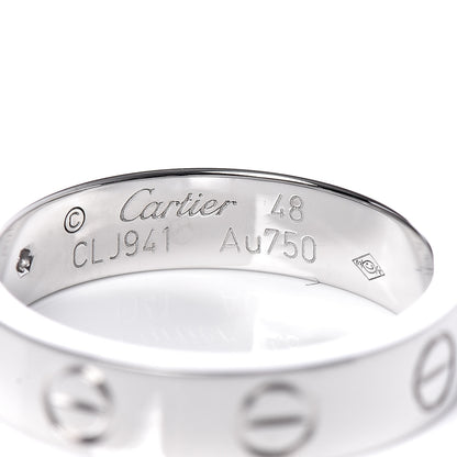 Cartier 18K White Gold Diamond 3.5mm LOVE Wedding Band Ring 48 4.5 4 of 5