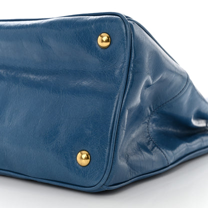 Miu Miu Vitello Shine Top Handle Satchel Oceano 9 of 13