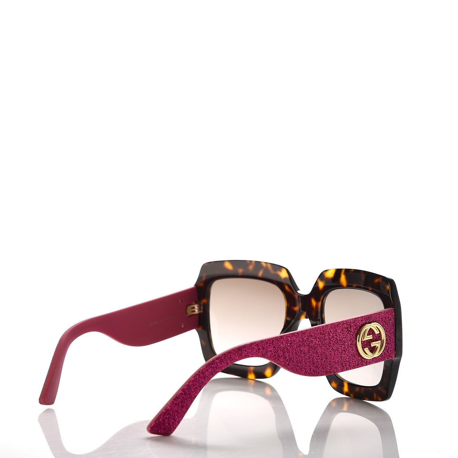 Gucci Square Frame GG0102S Sunglasses Glitter Pink Multi 4 of 6