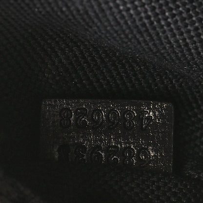 Gucci GG Supreme Monogram Textured Calfskin Retro Interlocking G Belt Bag Black 7 of 9