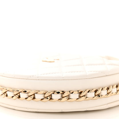 Chanel Lambskin Quilted Chain Around Pouch Hobo White 10 of 11