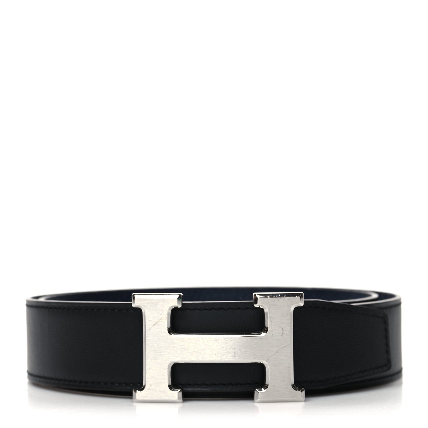 Hermes Box Togo 32mm H Belt 80 32 Black Bleu Nuit 1 of 6