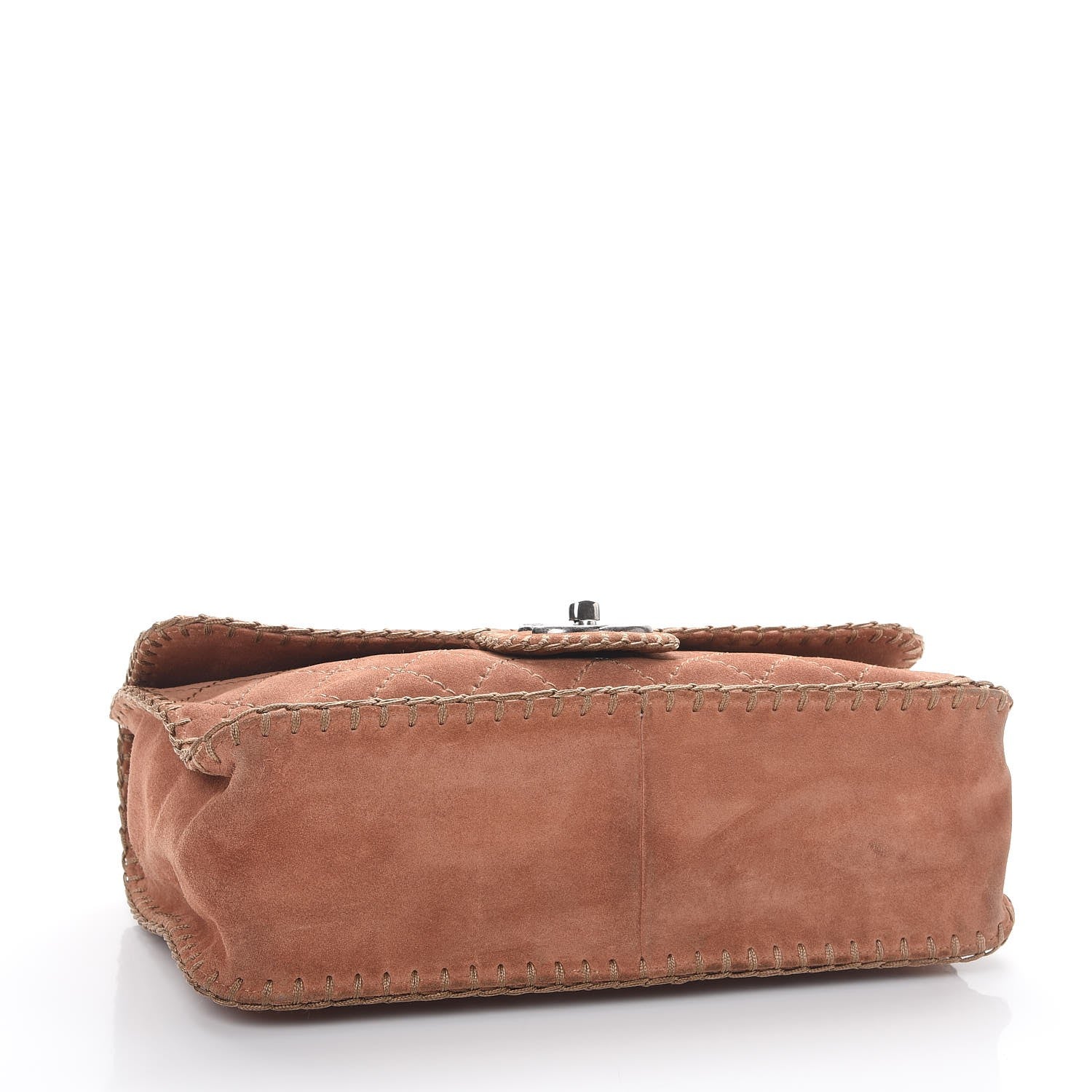 Chanel Suede Calfskin Stitch Flap Light Brown 4 of 10