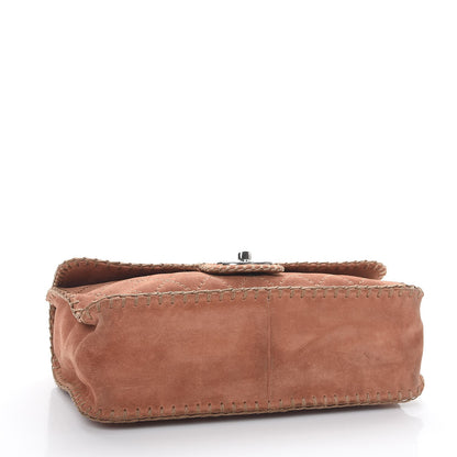 Chanel Suede Calfskin Stitch Flap Light Brown 4 of 10