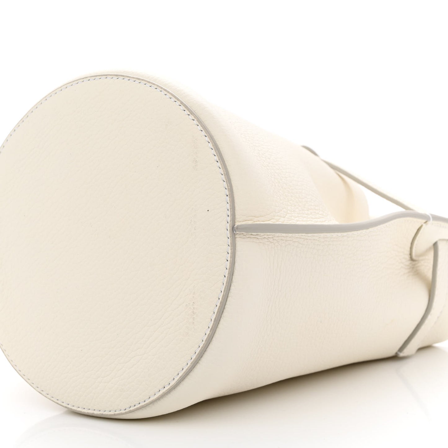 Supple Grained Calfskin Nano Big Bag Bucket White