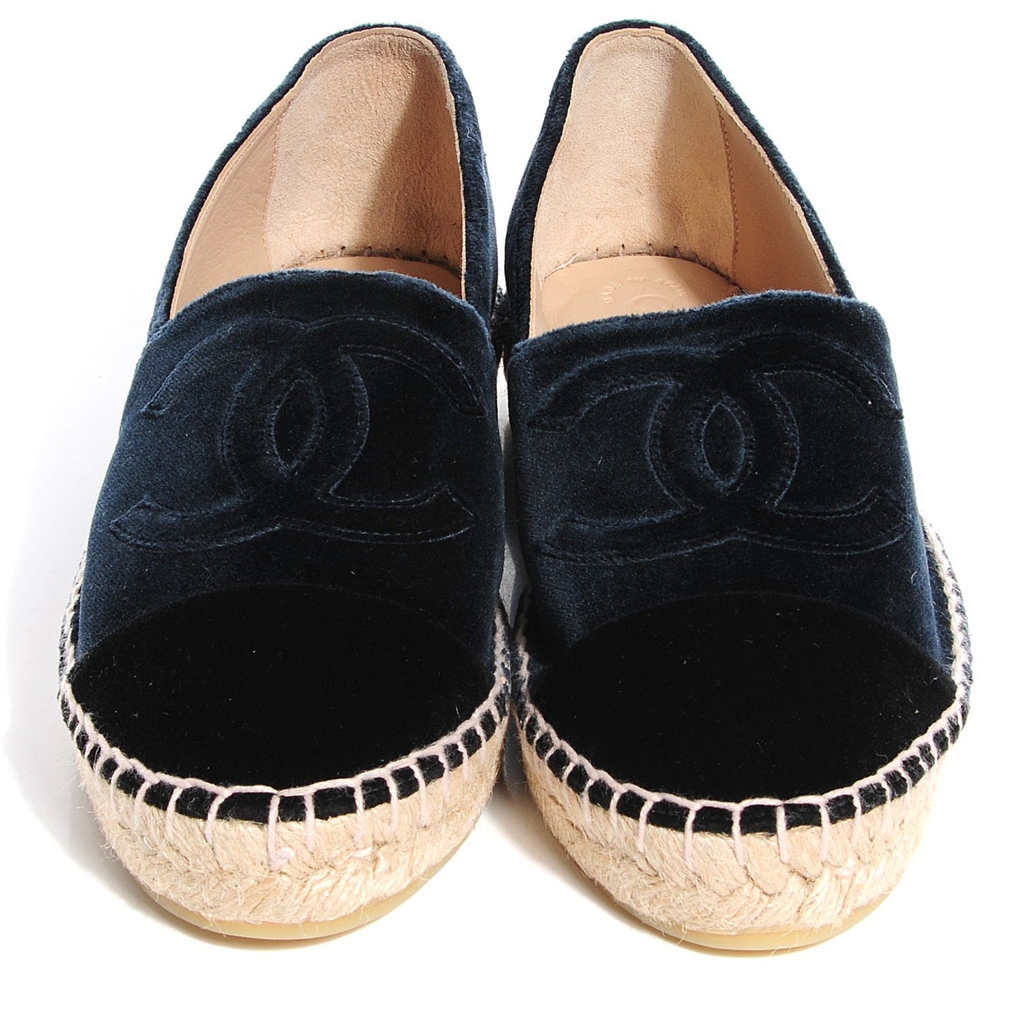 Velvet CC Espadrilles 38 Navy Black