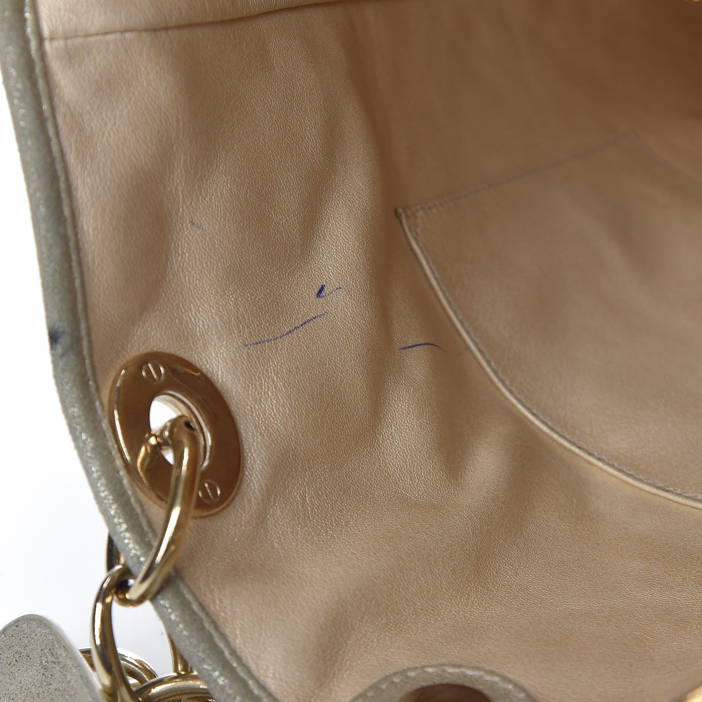 Metallic Lambskin Cannage Dior Soft Shopping Tote Gold