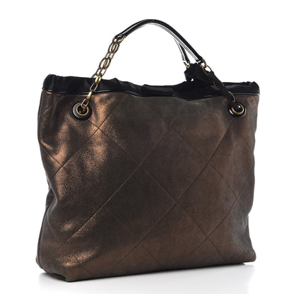 Lanvin Metallic Lambskin Quilted Amalia Cabas Tote 3 of 9