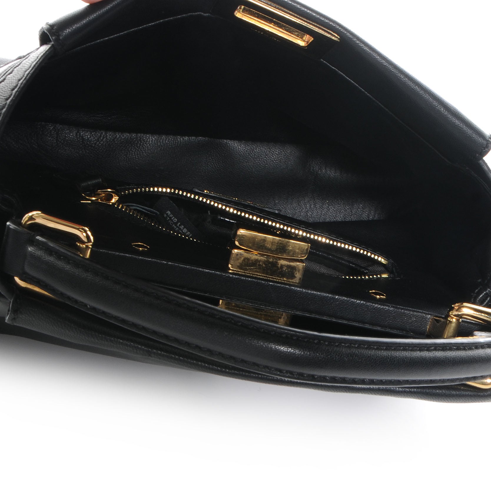 Fendi Nappa Mini Peekaboo Iconic Satchel Black 5 of 13