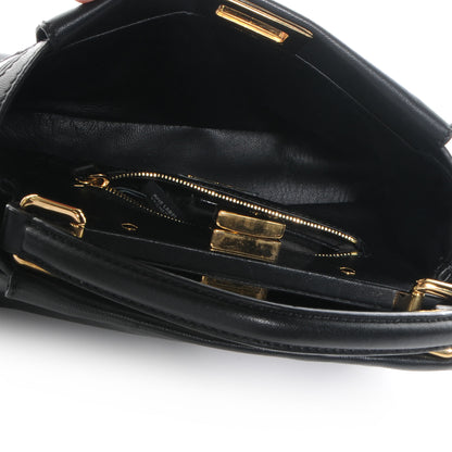 Fendi Nappa Mini Peekaboo Iconic Satchel Black 5 of 13
