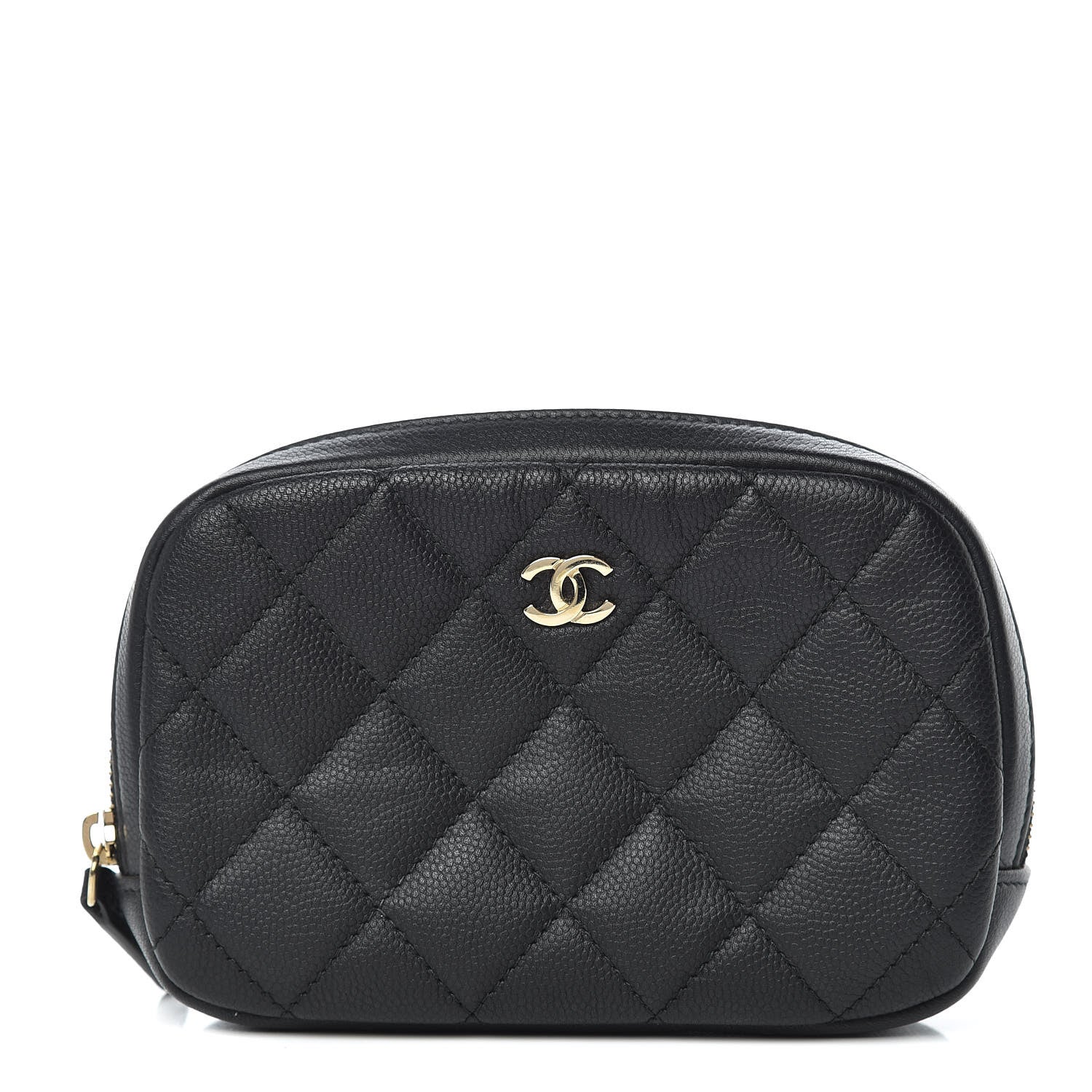 Chanel Caviar Quilted Small Curvy Pouch Cosmetic Case Black 1 of 10