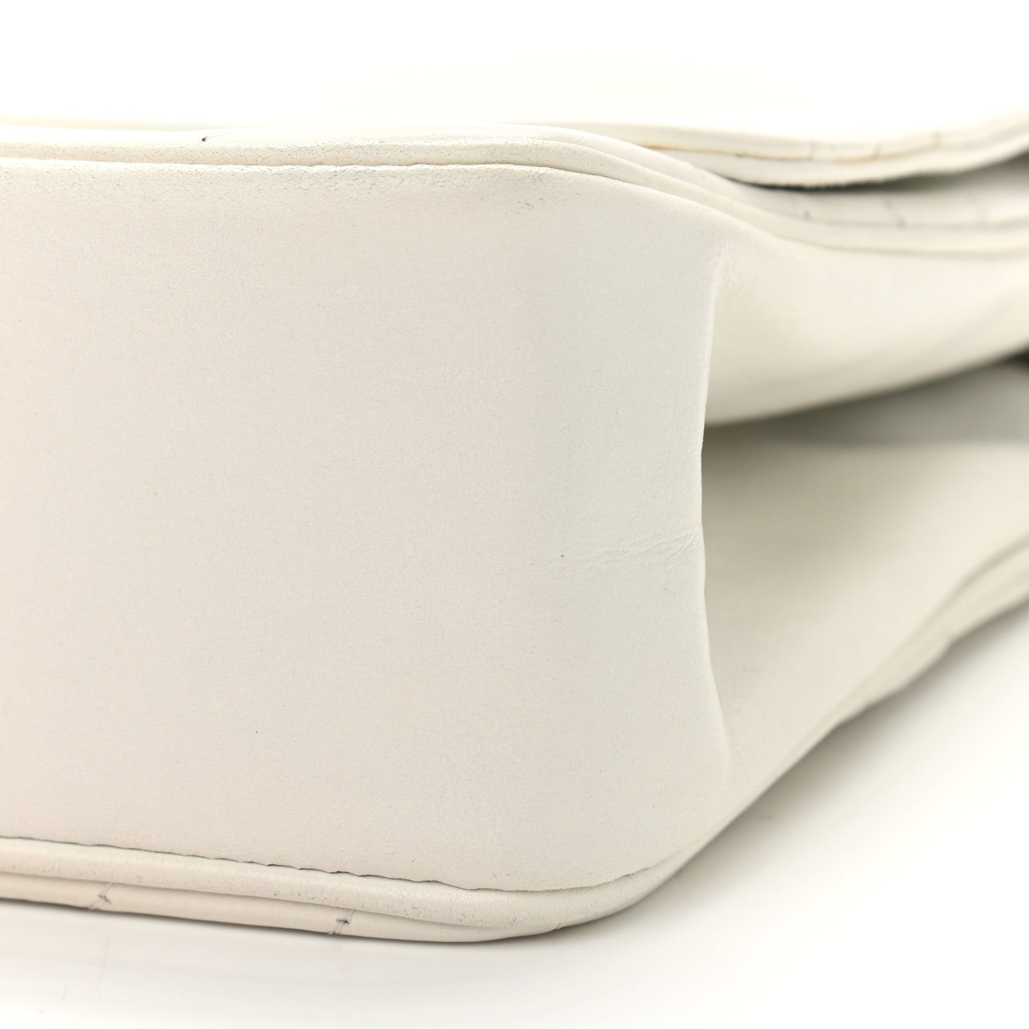 Chanel Lambskin Diagonal Quilted Small Single Flap White 10 of 12