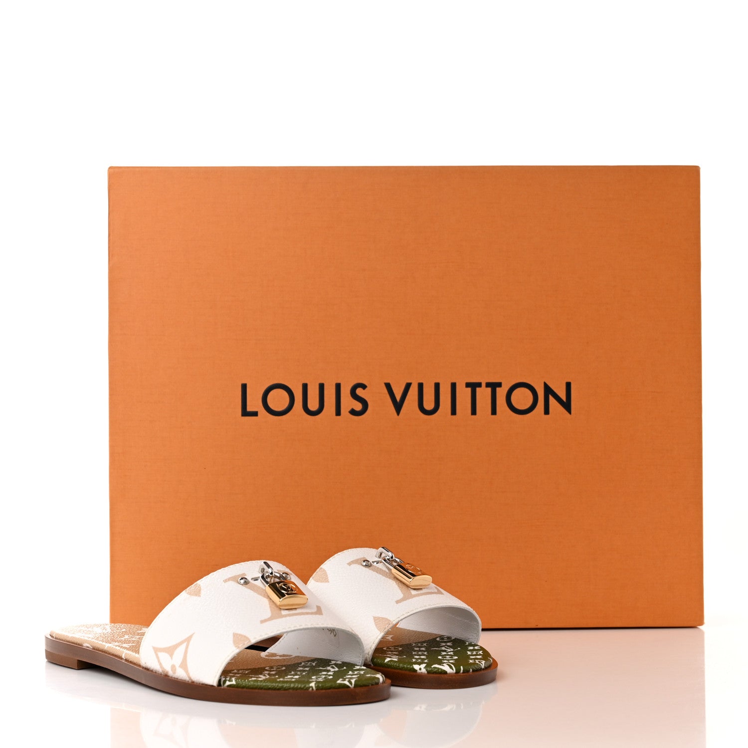 Louis Vuitton Monogram Giant Lock It Flat Mule 37 Kaki 12 of 12