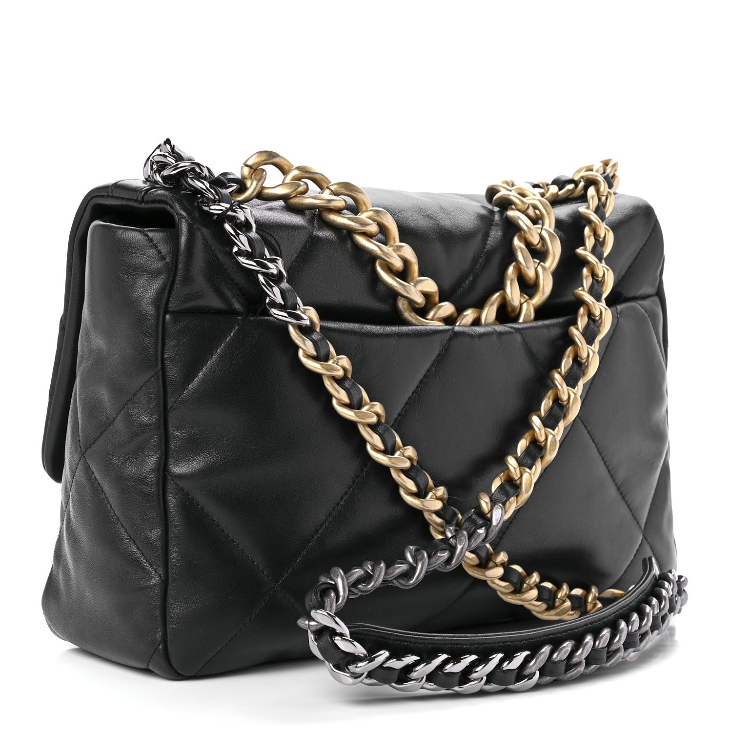 Chanel Lambskin Quilted Large Chanel 19 Flap Black 3 of 9