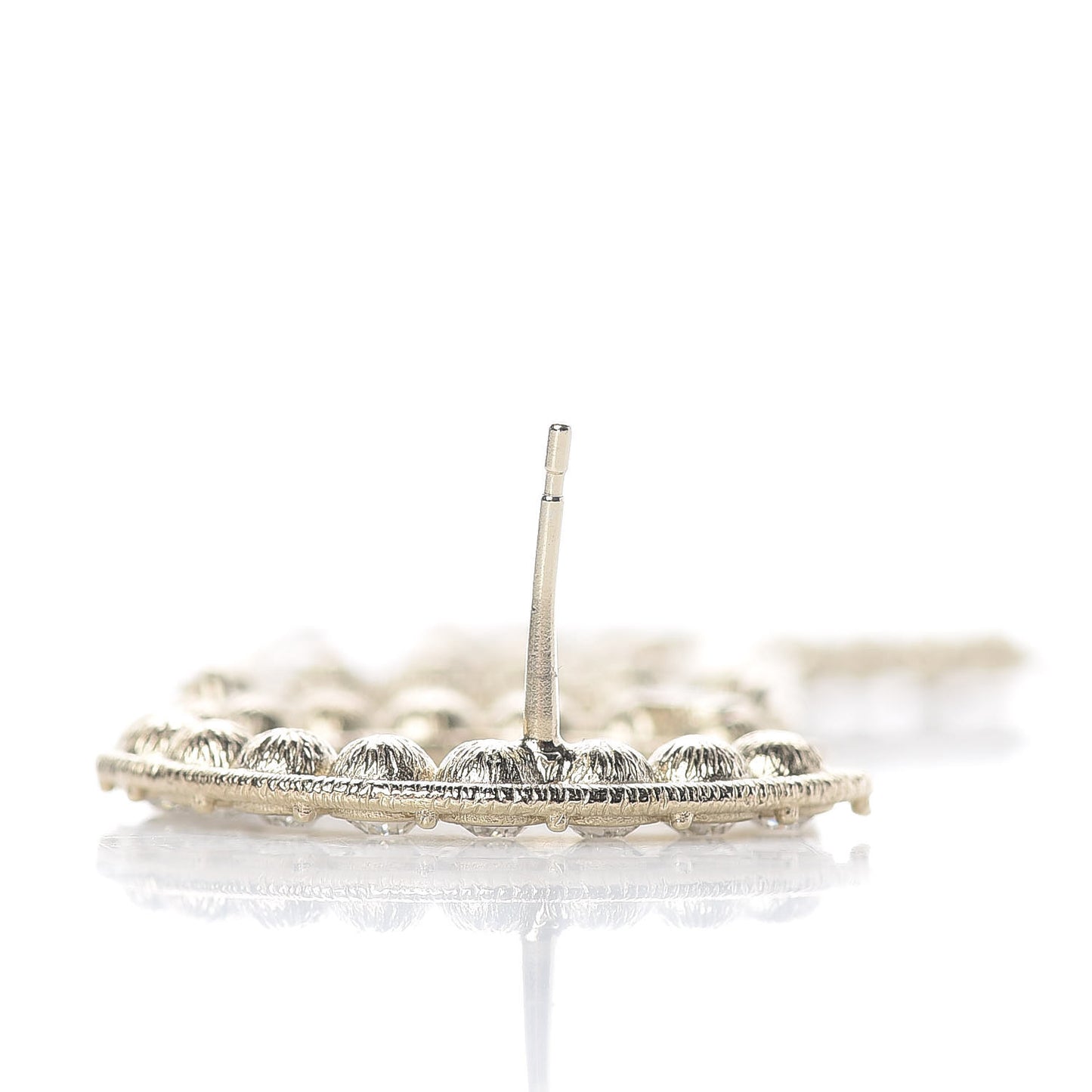 Crystal Cha-Nel Logo Drop Earrings Gold