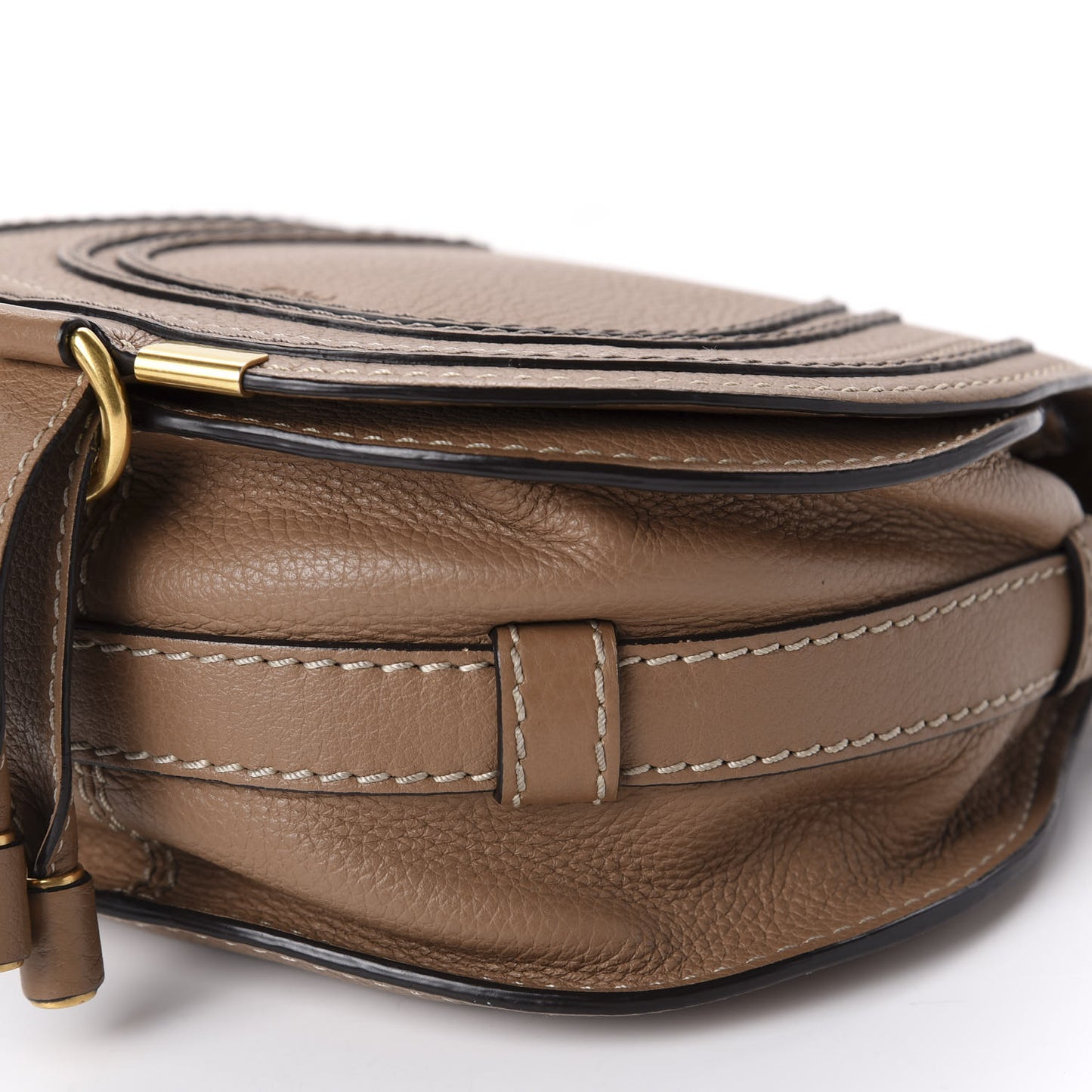 Calfskin Mini Marcie Round Crossbody Bag Nut