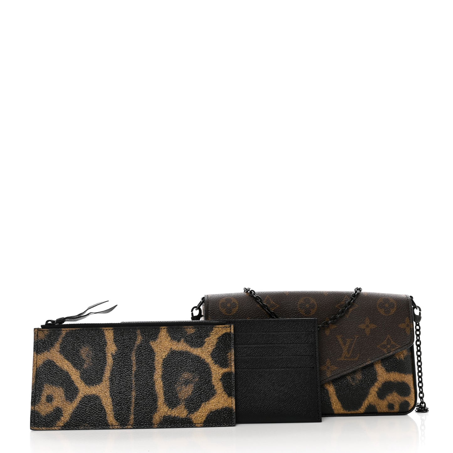 Monogram Animal Print Pochette Felicie Chain Wallet