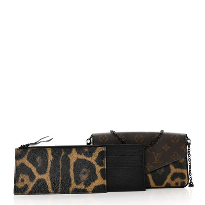 Louis Vuitton Monogram Animal Print Pochette Felicie Chain Wallet 1 of 8