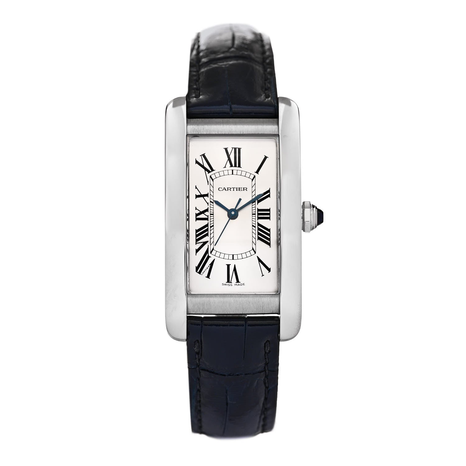 Cartier Stainless Steel Alligator 23mm Tank Americaine Automatic Watch 1 of 4
