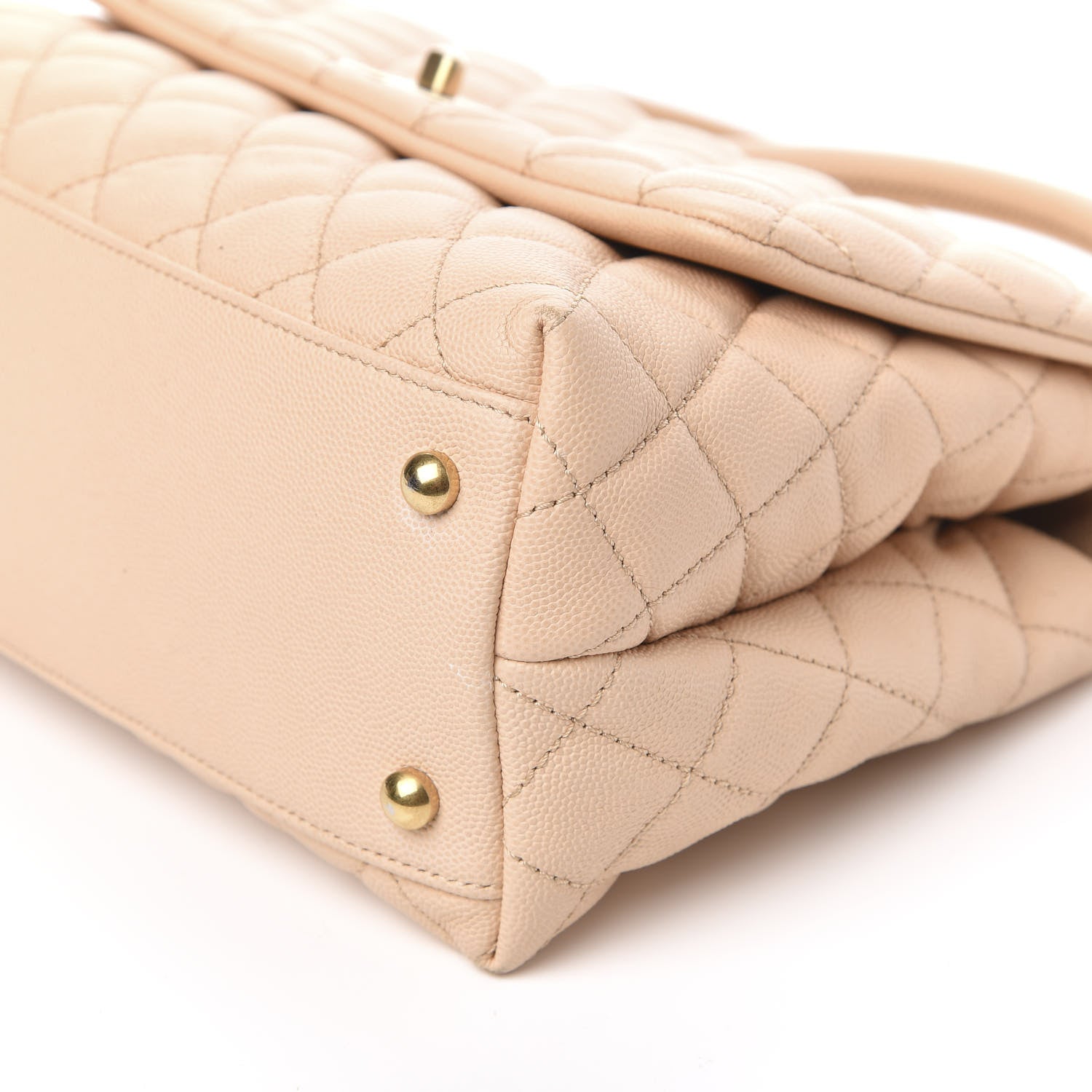 Chanel Caviar Quilted Small Coco Handle Flap Beige 9 of 12