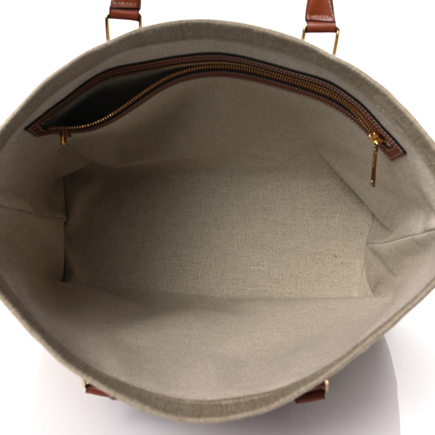 Canvas Calfskin Monaco Horizontal Cabas Tan