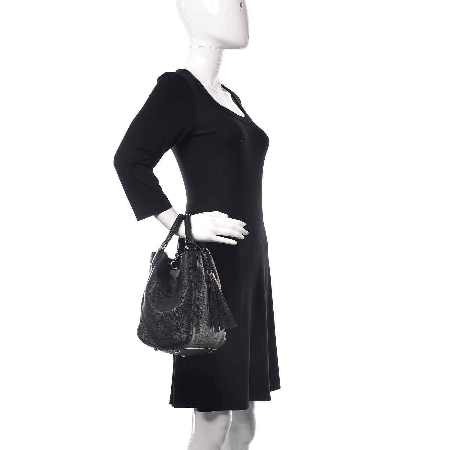 Gucci Pebbled Calfskin Small Soho Shoulder Bag Black 2 of 13