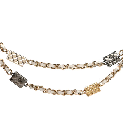 Chanel Caviar Quilted Belt Bag With Charms On Chain White 8 of 8
