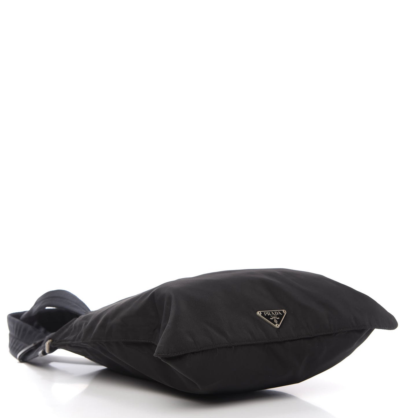 Nylon Flat Messenger Bag Black