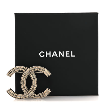 Chanel Twisted CC Brooch Silver Gold 5 of 5