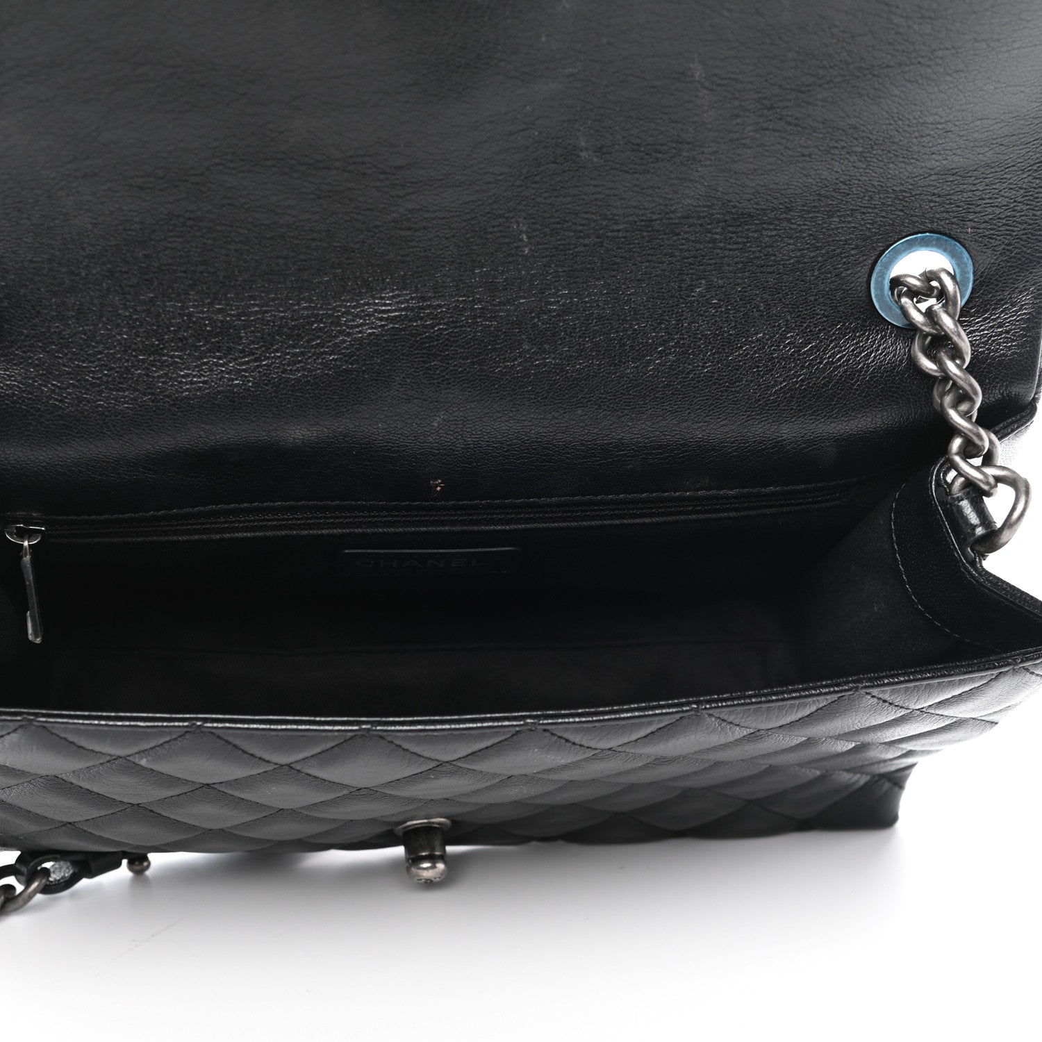 Chanel Metallic Goatskin Large City Rock Flap Black 5 of 10