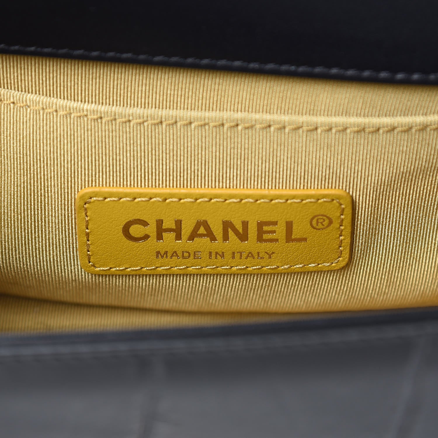 Chanel Calfskin Crocodile Embossed Graffiti Small Cocodile Boy Flap Black Gold 6 of 13
