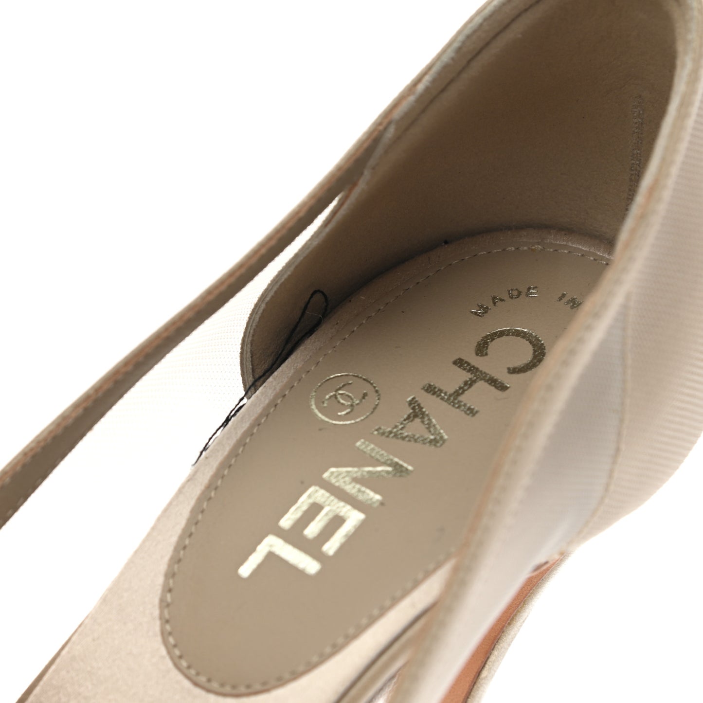 Metallic Mesh Cap Toe CC Pumps 37 Gold