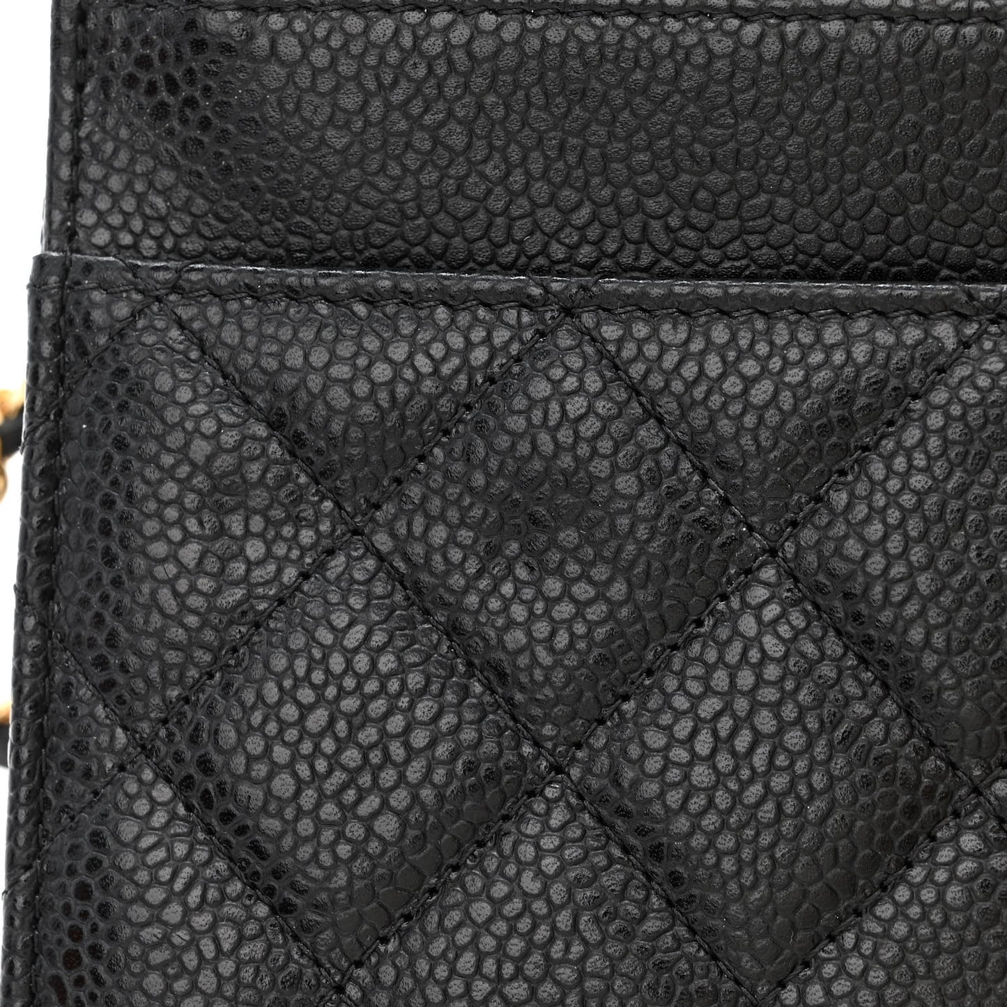 Caviar Quilted Wallet on Chain WOC Black