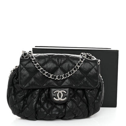 Chanel Washed Lambskin Quilted Medium Chain Around Flap Black 11 of 11
