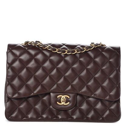 Chanel Lambskin Quilted Jumbo Single Flap Brown 1 of 9