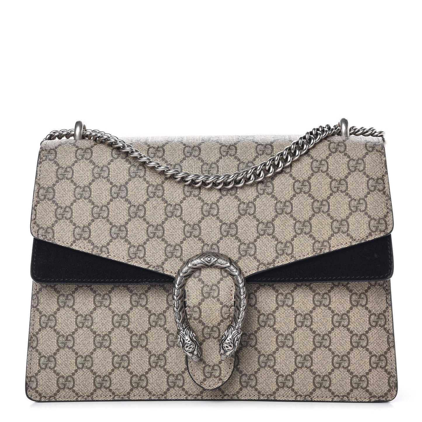 GG Supreme Monogram Medium Dionysus Shoulder Bag Black