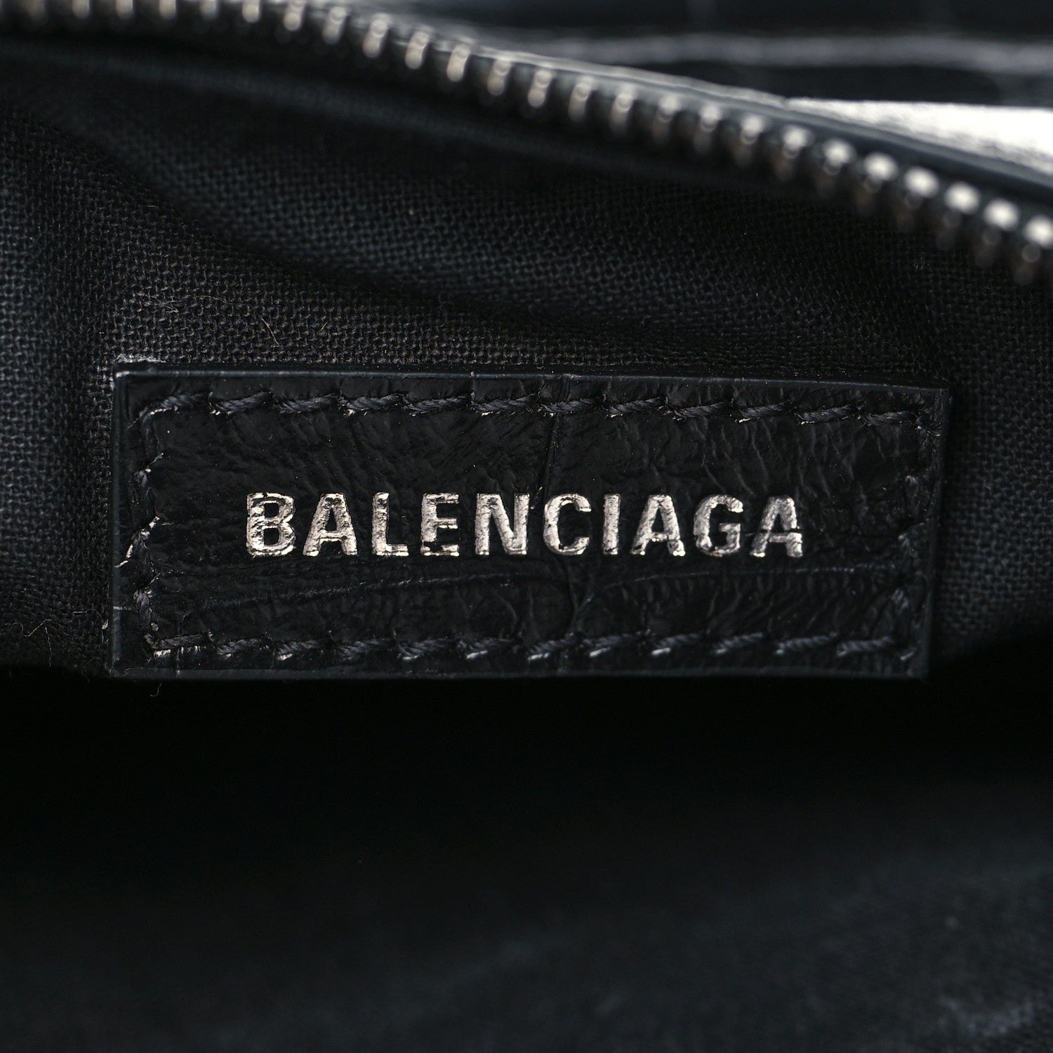 Balenciaga Extra Supple Calfskin Crocodile Embossed Monochrome Le Cagole Shoulder Bag XS Black 6 of 10