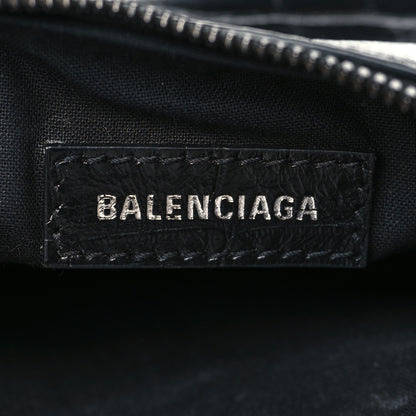 Balenciaga Extra Supple Calfskin Crocodile Embossed Monochrome Le Cagole Shoulder Bag XS Black 6 of 10