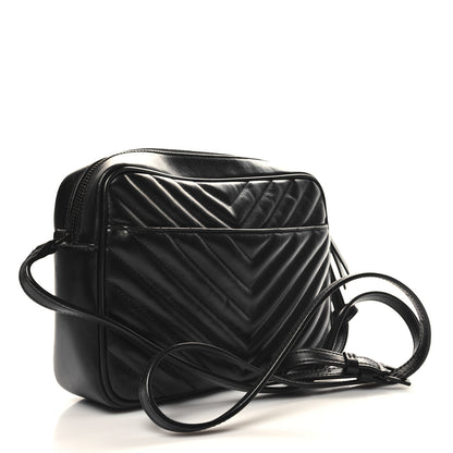 Saint Laurent Calfskin Matelasse Monogram Monochrome Lou Camera Bag Black 3 of 12