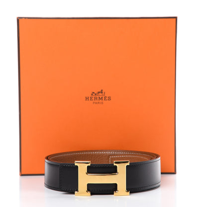 Hermes Box Togo 32mm Constance H Belt 90 Black Gold 8 of 9