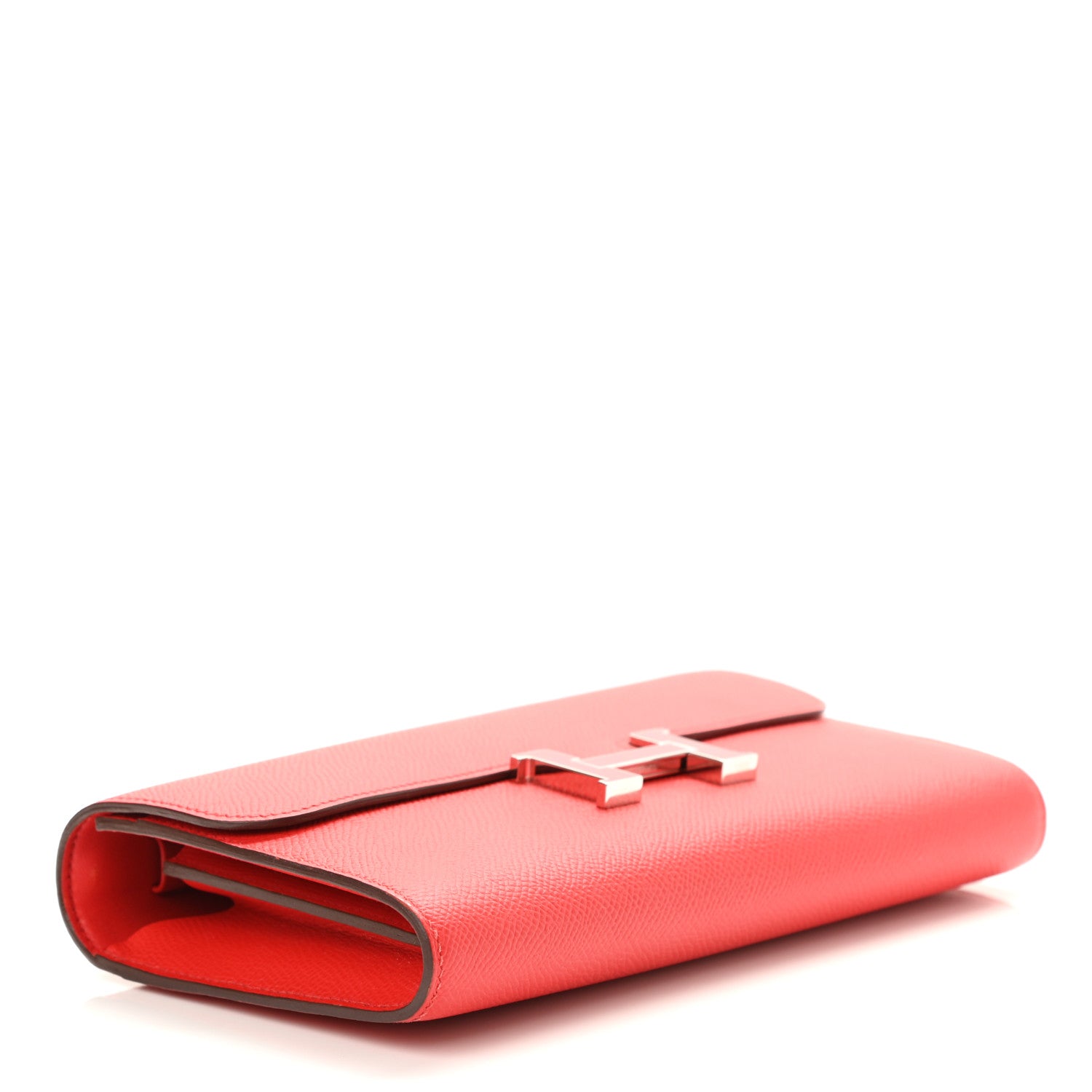 Hermes Epsom Enamel Constance Wallet To Go Rouge De Coeur Rubis 4 of 11