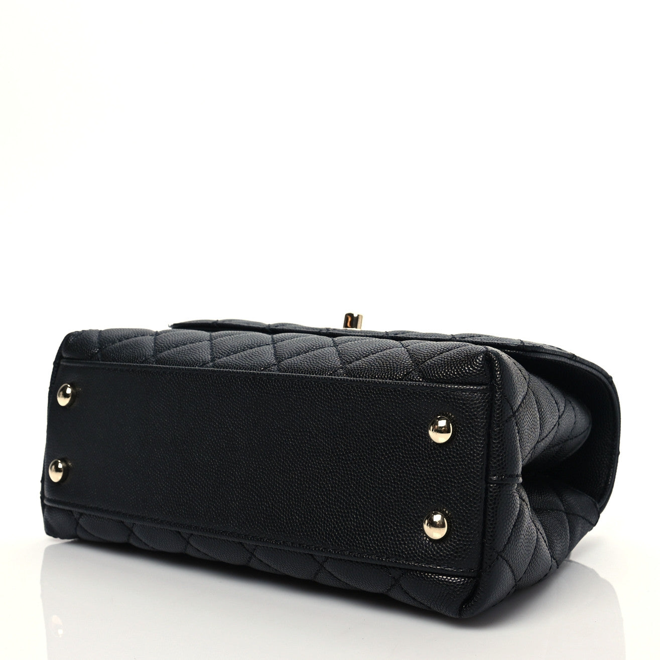 Caviar Quilted Mini Coco Handle Flap Black