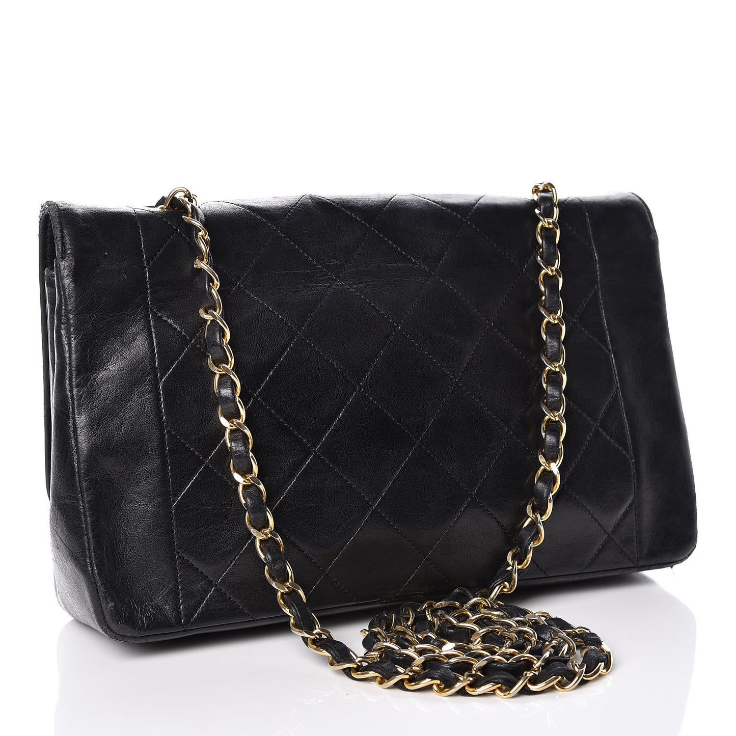 Lambskin Quilted Medium Single Flap Black