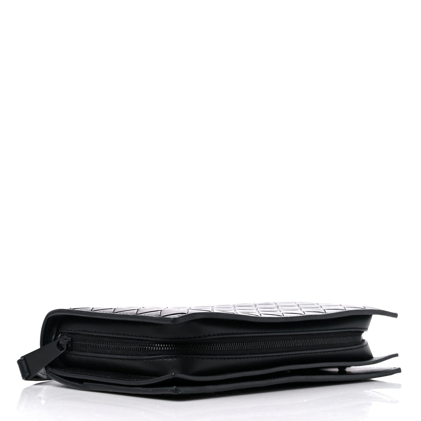 Nappa Intrecciato Wristlet Zip Wallet Black