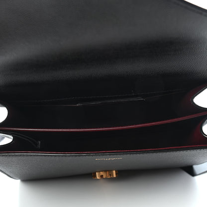 Saint Laurent Grain de Poudre Medium Classic Monogram Cassandra Top Handle Black Rouge Legion 4 of 8